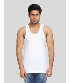 Men’s Regular White Cotton Vest – Soft, Breathable Daily Essential