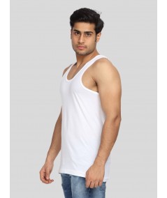 White Cotton Jersey Vest