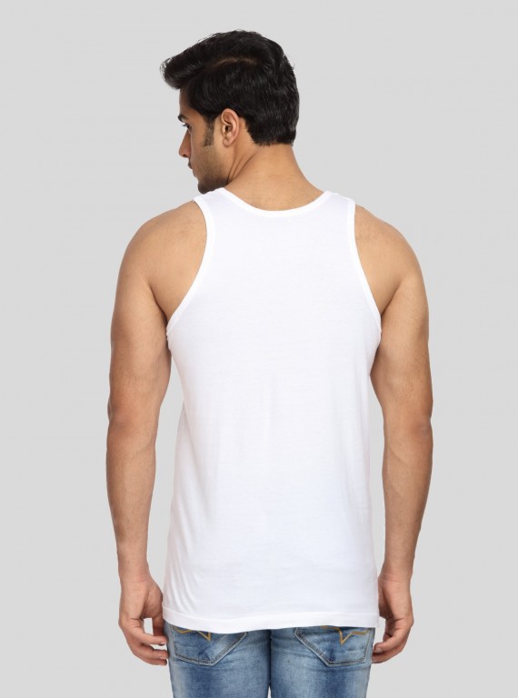 White Cotton Jersey Vest