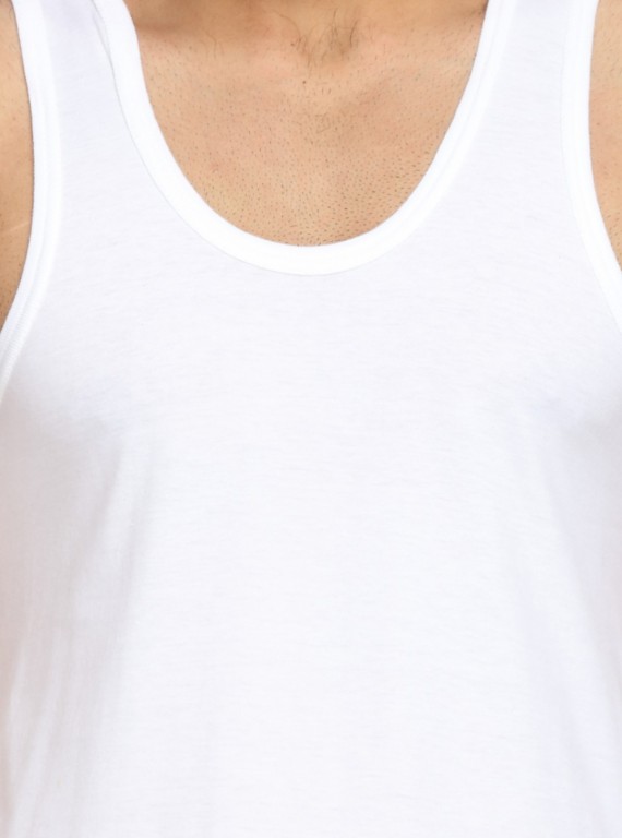 White Cotton Jersey Vest