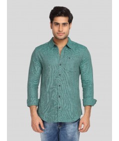 Men’s Dusted Green Solid Full Sleeve Shirt – Smart Casual Wear by Boer & Fitch