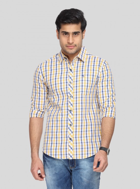 Men’s Mustard Stripe Full Sleeve Shirt – Casual Elegance by Boer & Fitch