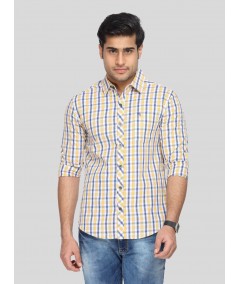 Men’s Mustard Stripe Full Sleeve Shirt – Casual Elegance by Boer & Fitch