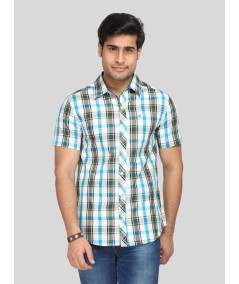 Men’s Green and Blue Checked Slim Fit Shirt – Smart Casual Staple by Boer & Fitch