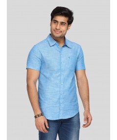 Light Blue Solid Slim Fit Shirt