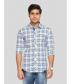 Men’s Light Green Checked Full Sleeve Shirt – Smart Casual Wear by Boer & Fitch