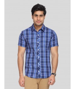 Men’s Navy Checked Shirt – Timeless Smart Casual Shirt by Boer & Fitch