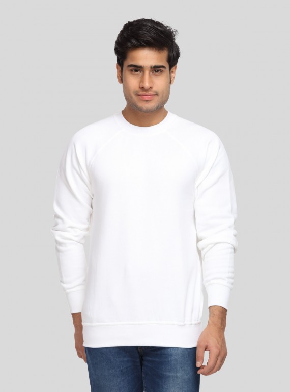 Men’s White Fleece Sweatshirt – Cozy, Clean & Contemporary Style