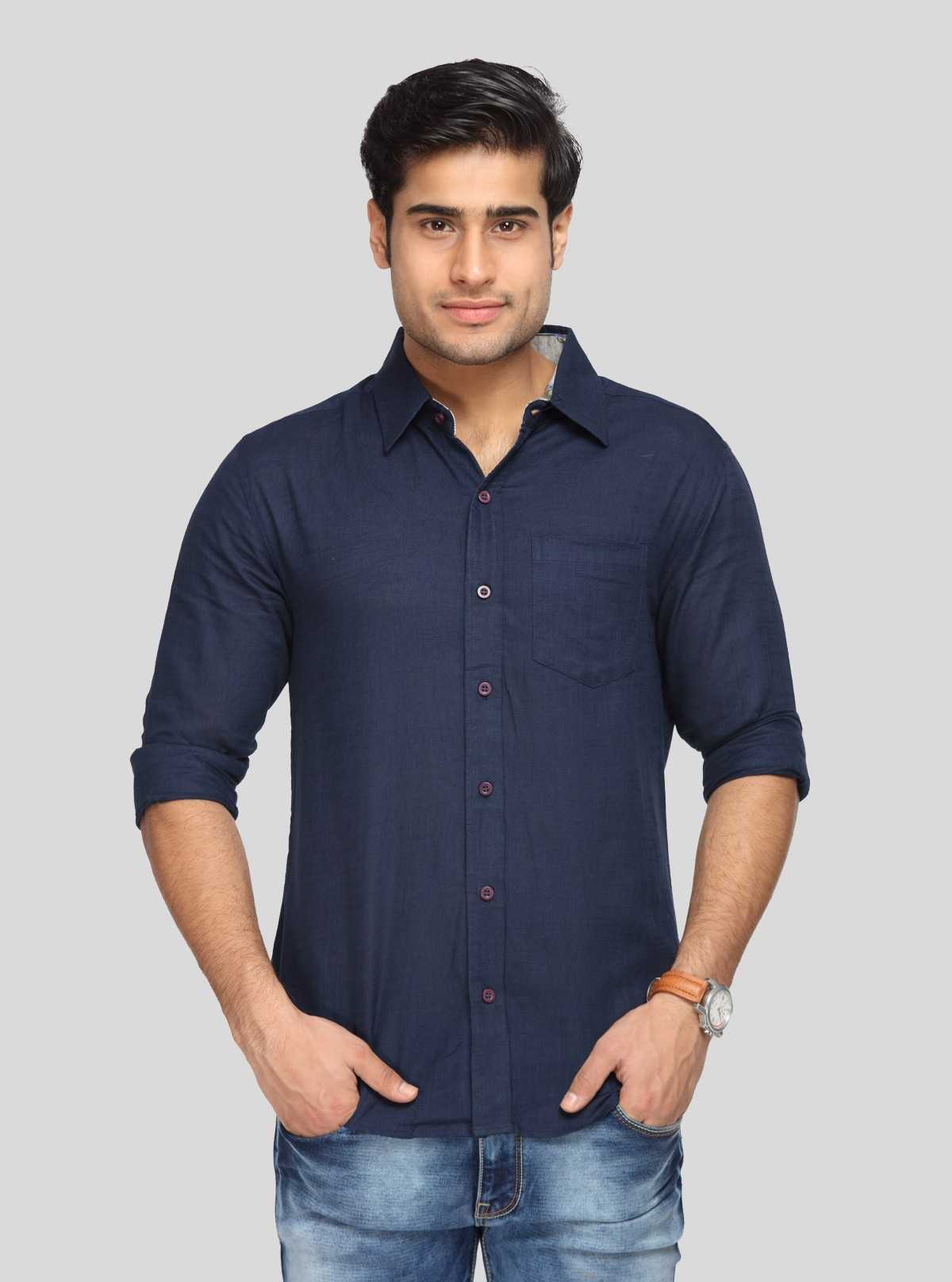Men’s Stylish Blue Slim Fit Full Sleeve Shirt – Elegant Smart Casual by Boer & Fitch