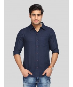 Men’s Stylish Blue Slim Fit Full Sleeve Shirt – Elegant Smart Casual by Boer & Fitch