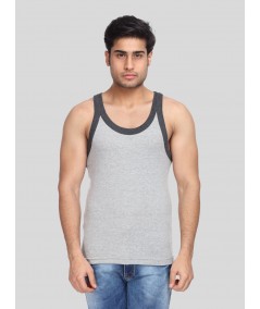 Men's Grey Melange Gym Vest – Lightweight, Stretch-Fit Training Apparel