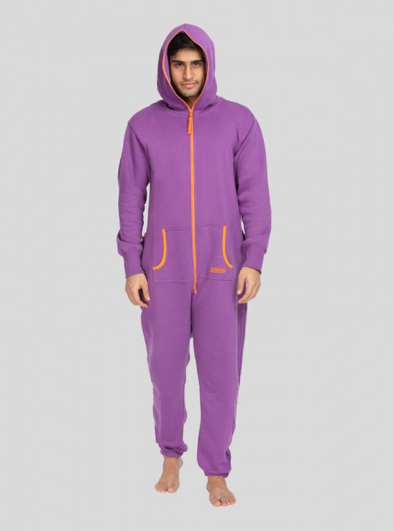 Purple Fleece Jumpsuit for Men