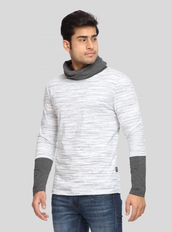 Roll Neck Slub Jersey TShirt