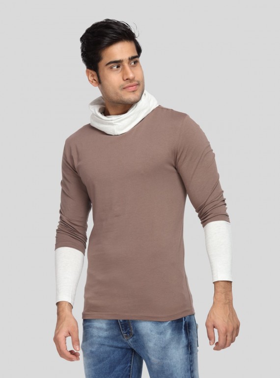 Brown Roll Neck TShirt