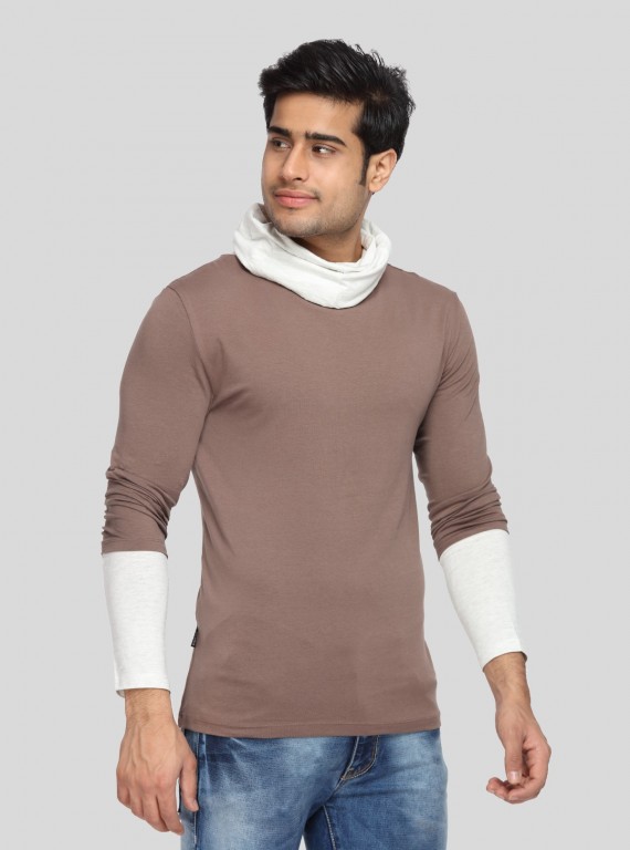 Brown Roll Neck TShirt