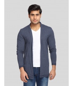 Men’s Navy Melange Cardigan – Smart Casual Layering for All Seasons