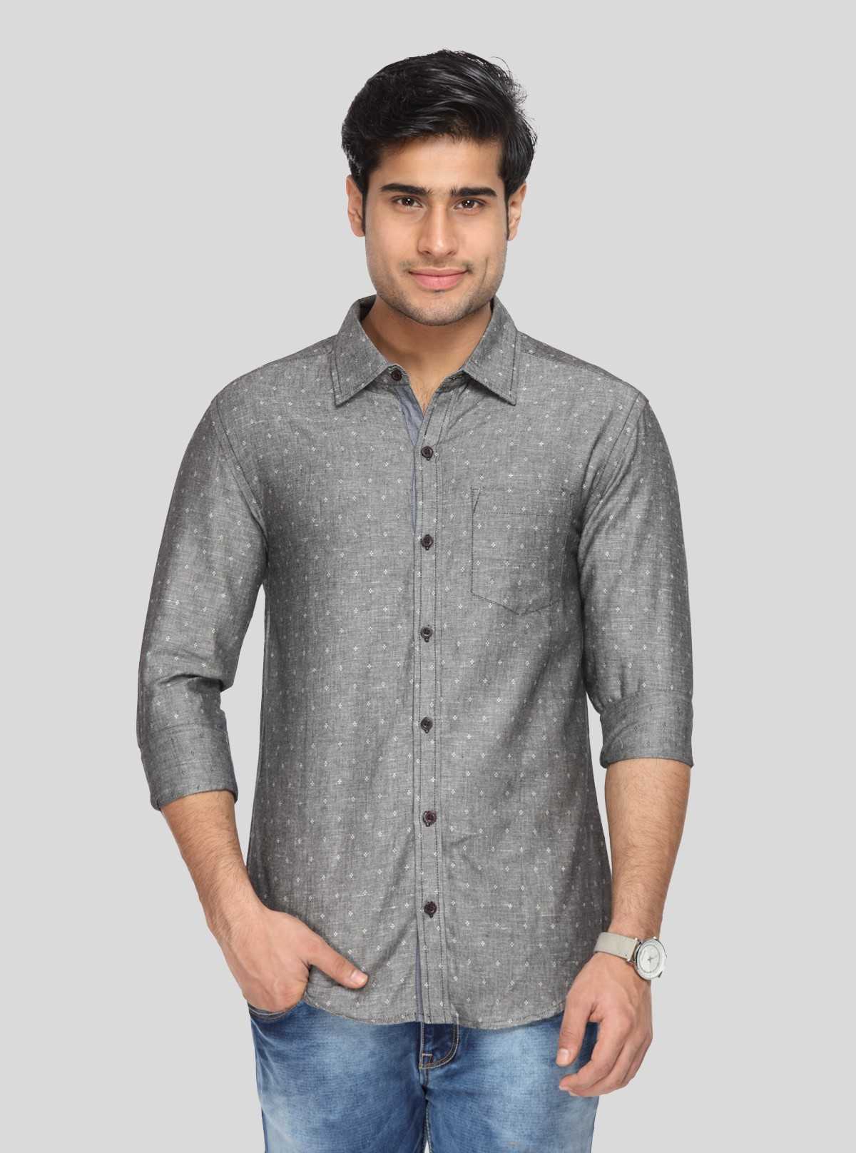 Men’s Black Fine Printed Full Sleeve Shirt – Premium Casual Style by Boer & Fitch