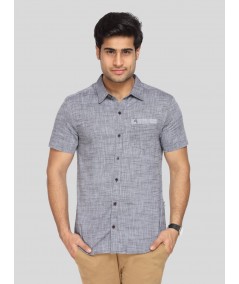 Men’s Tinted Grey Solid Slim Fit Shirt – Modern Minimalist Style by Boer & Fitch