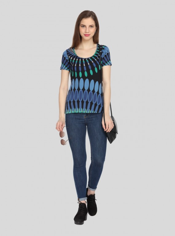 Limited Edition Printed Blue Top