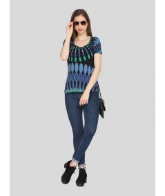 Limited Edition Printed Blue Top
