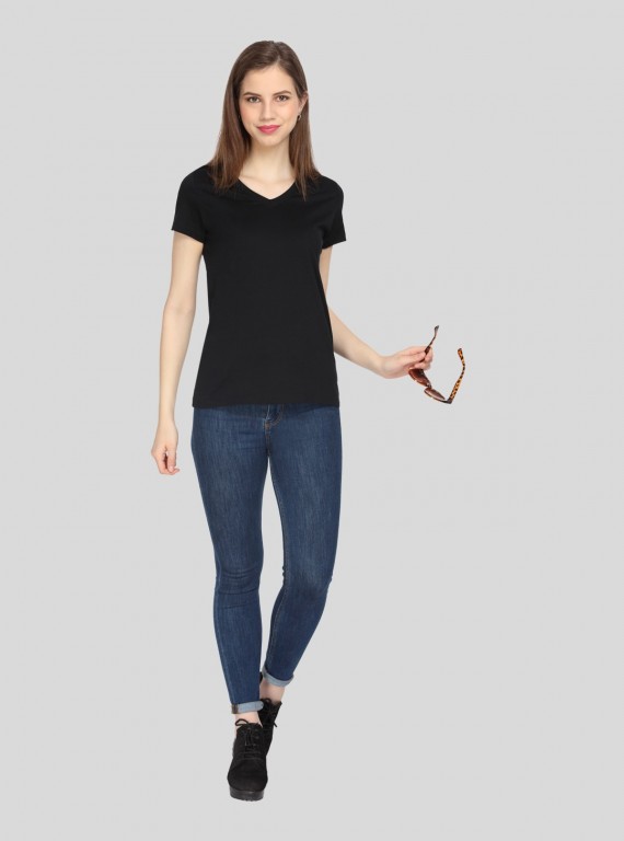 Black V NeckTShirt