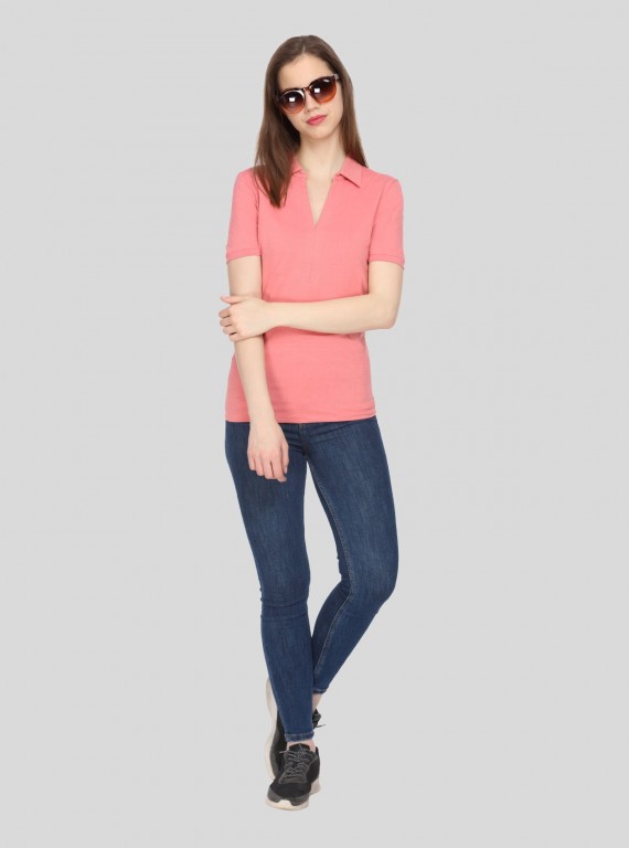 Polo Collar TShirt - Pink