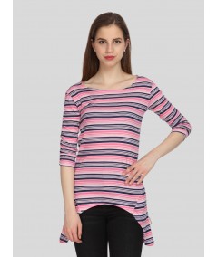 Pink Stripe Long TShirt