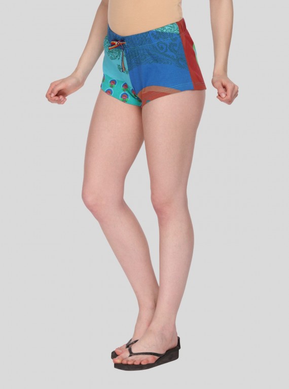 Multi Green Womens Shorts