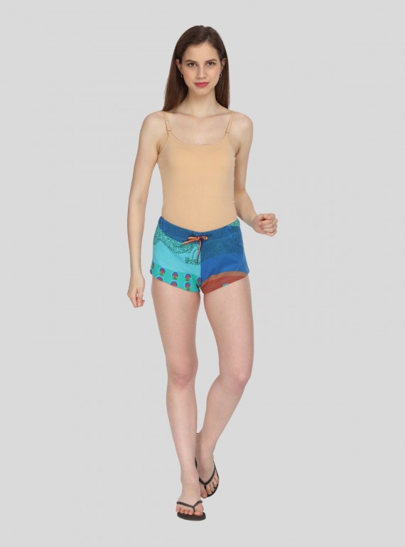 Multi Green Womens Shorts