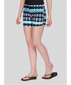 Blue Graphic Print Shorts