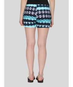 Blue Graphic Print Shorts
