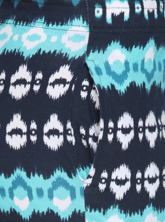 Blue Graphic Print Shorts