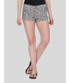 Women’s Black All-Over Printed Cotton Jersey Shorts – Stylish, Soft & Easy Fit