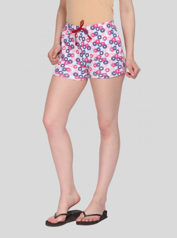 Pink Graphic Print Shorts