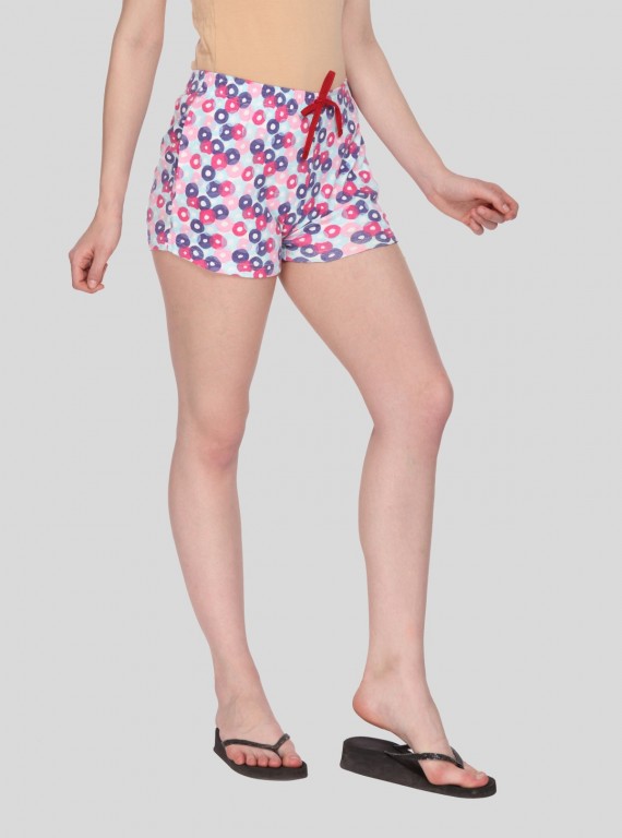 Pink Graphic Print Shorts