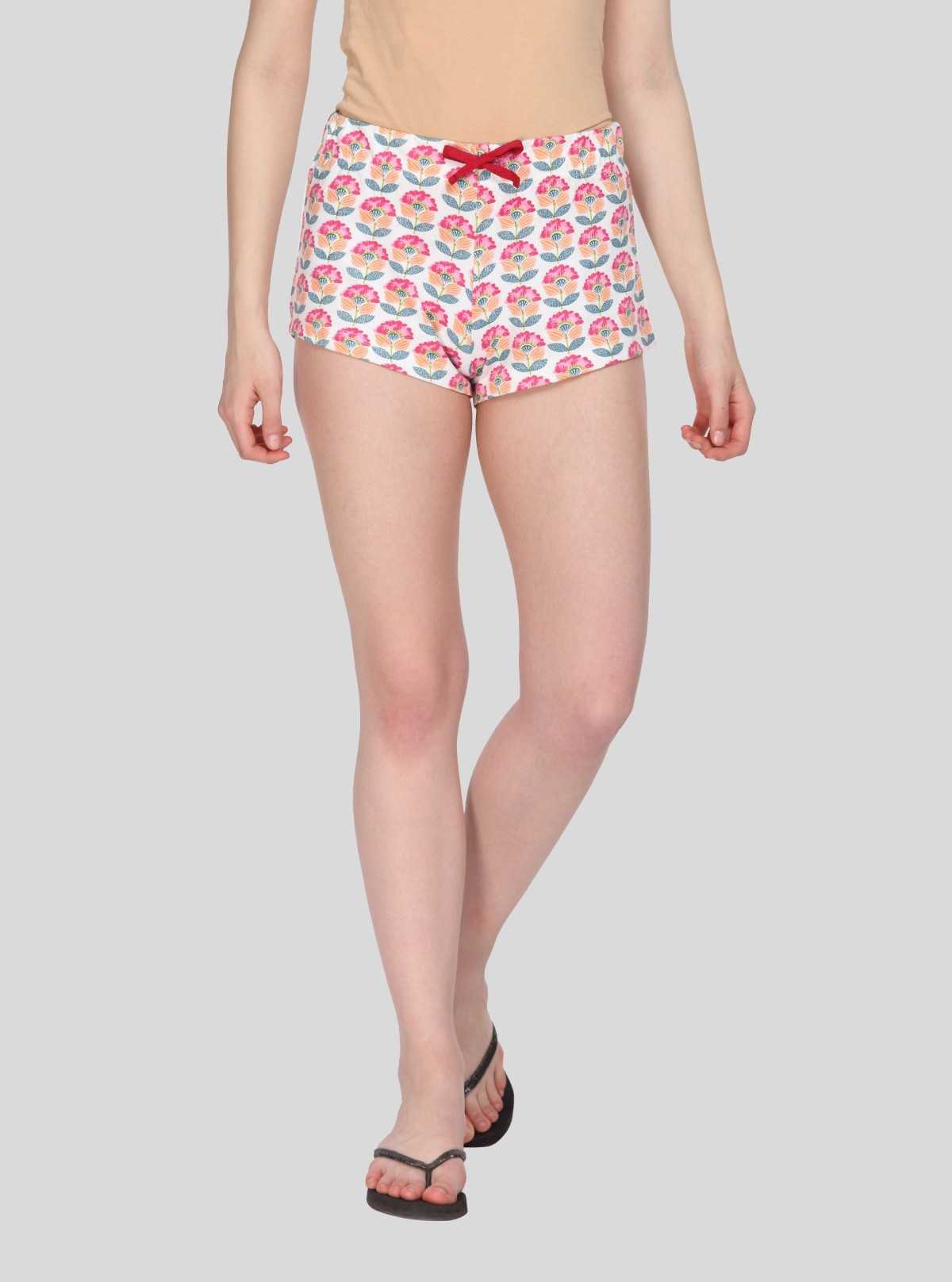 Women’s Sunflower Printed Cotton Jersey Shorts – Bright, Breezy & Comfy