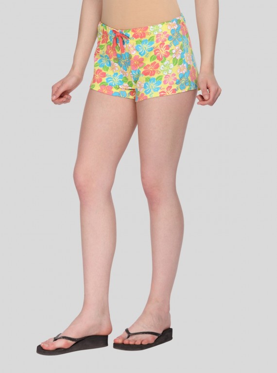 Salmon Floral Womens Shorts