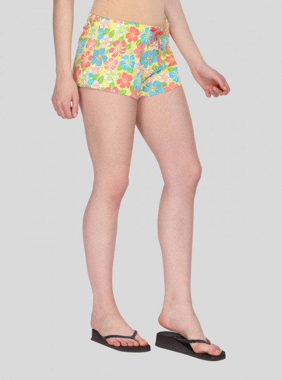 Salmon Floral Womens Shorts