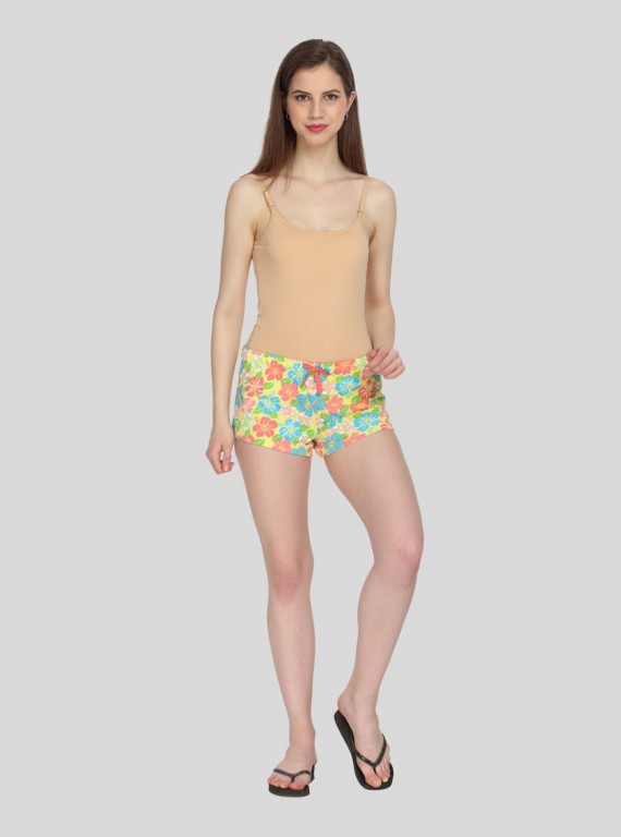 Salmon Floral Womens Shorts