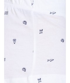 White Graphic Print Womens Shorts