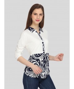 Floral Collared Womens Top