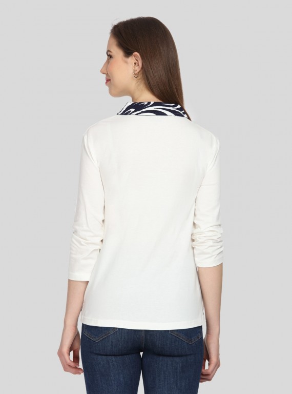Floral Collared Womens Top