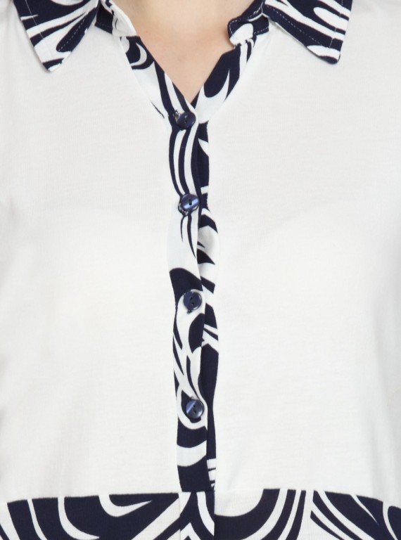 Floral Collared Womens Top