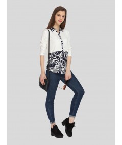 Floral Collared Womens Top