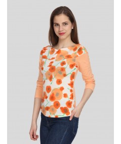 Orange Floral Womens Top