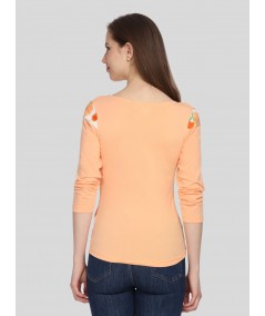 Orange Floral Womens Top