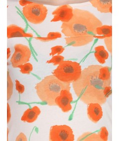 Orange Floral Womens Top
