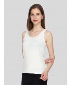 Off White Sleeveless Stretch Top