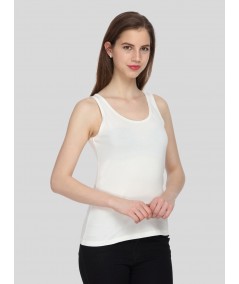 Off White Sleeveless Stretch Top