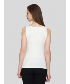 Off White Sleeveless Stretch Top